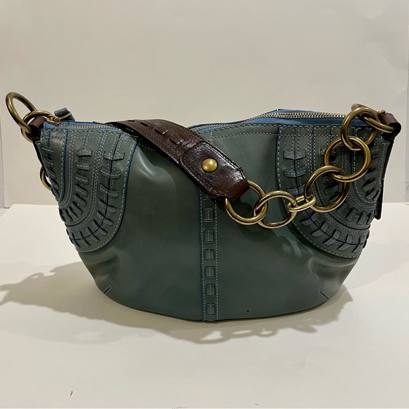 Coach Blue Leather Shoulder Bag - Picture 1 of 4